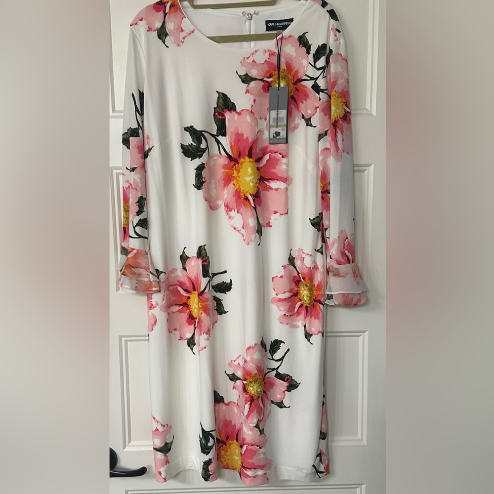 Floral Pink and White Dress